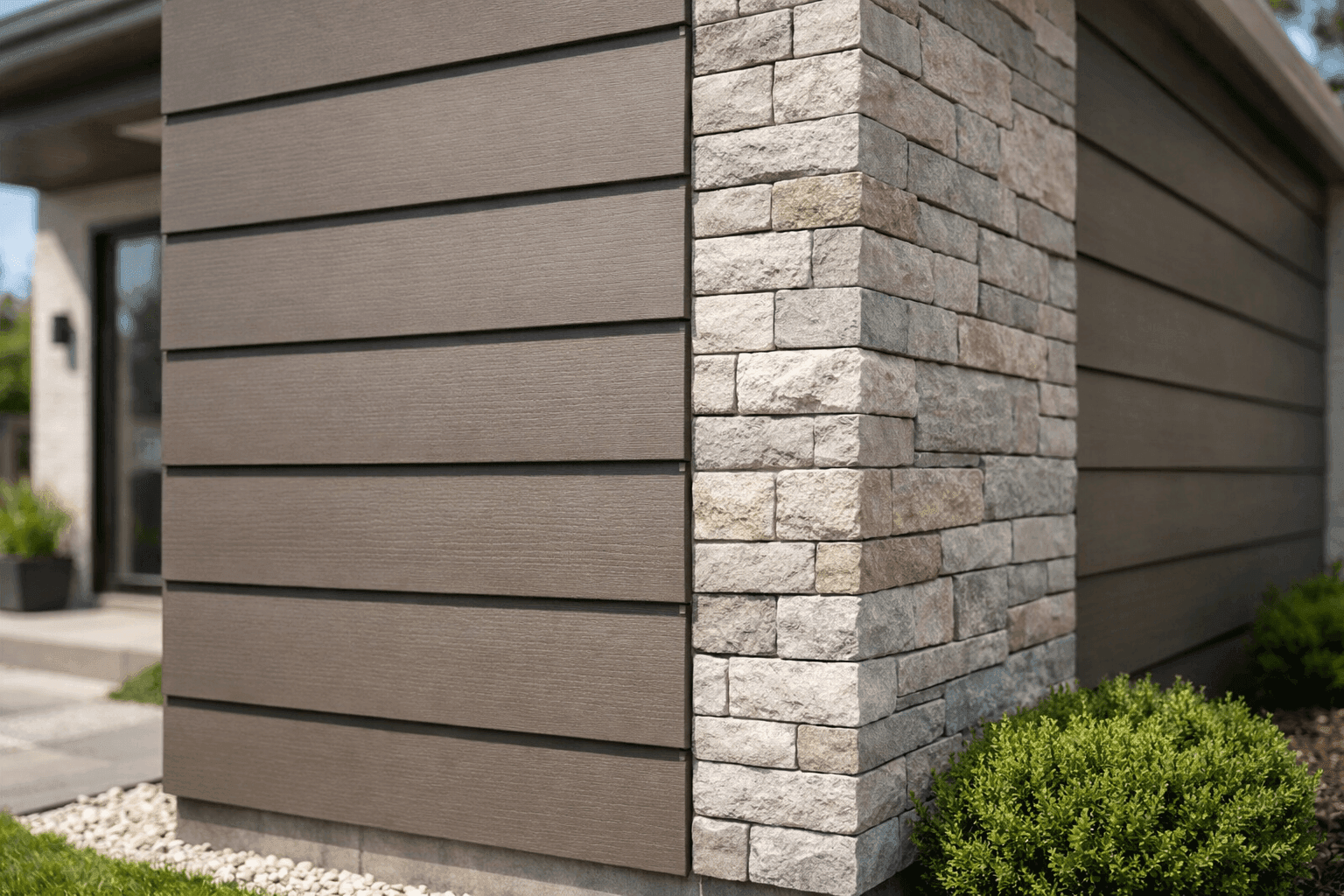 Modern home with sleek, contemporary siding panels